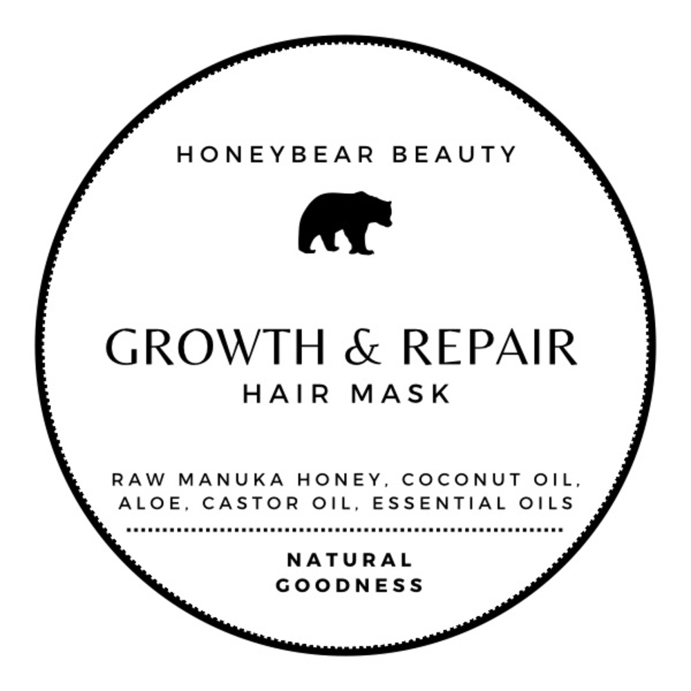 HoneyBear Beauty Growth & Repair Raw Manuka Honey Hair Mask